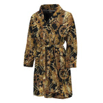 Steampunk Clock Gears Print Men's Bathrobe