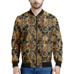 Steampunk Clock Gears Print Men's Bomber Jacket