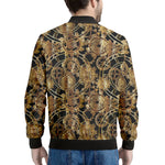 Steampunk Clock Gears Print Men's Bomber Jacket