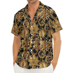 Steampunk Clock Gears Print Men's Deep V-Neck Shirt