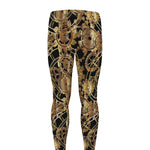 Steampunk Clock Gears Print Men's leggings
