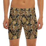 Steampunk Clock Gears Print Men's Long Boxer Briefs