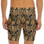 Steampunk Clock Gears Print Men's Long Boxer Briefs