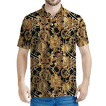 Steampunk Clock Gears Print Men's Polo Shirt