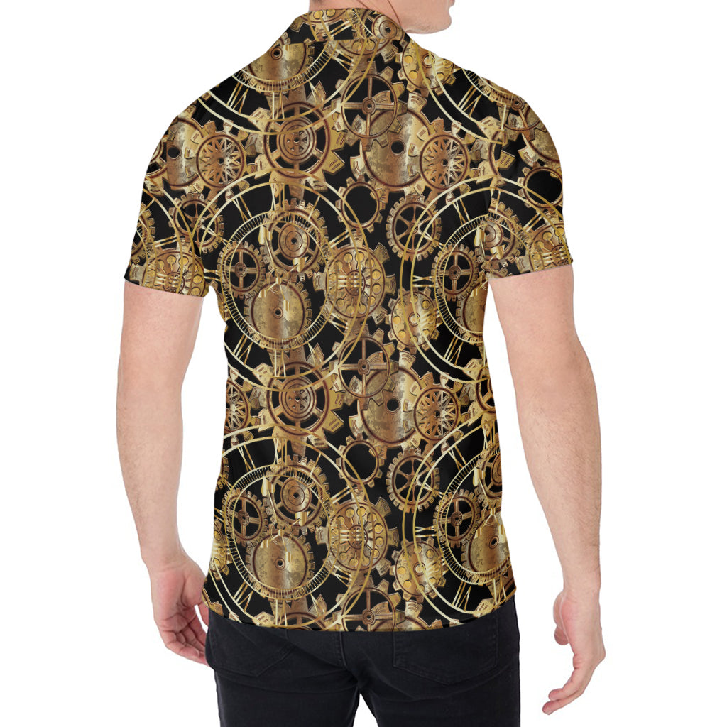 Steampunk Clock Gears Print Men's Shirt
