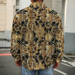 Steampunk Clock Gears Print Men's Shirt Jacket