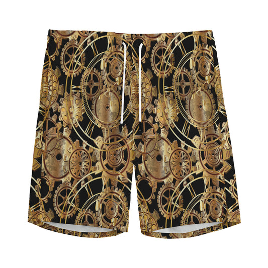Steampunk Clock Gears Print Men's Sports Shorts