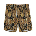 Steampunk Clock Gears Print Men's Sports Shorts