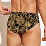 Steampunk Clock Gears Print Men's Swim Briefs