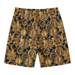 Steampunk Clock Gears Print Men's Swim Trunks