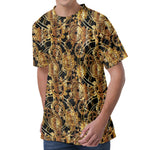 Steampunk Clock Gears Print Men's Velvet T-Shirt
