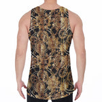 Steampunk Clock Gears Print Men's Velvet Tank Top