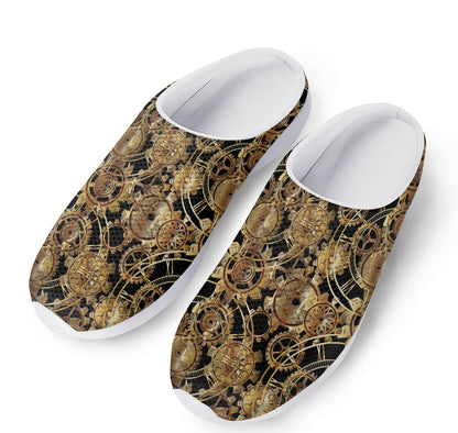 Steampunk Clock Gears Print Mesh Casual Shoes