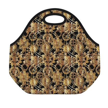 Steampunk Clock Gears Print Neoprene Lunch Bag