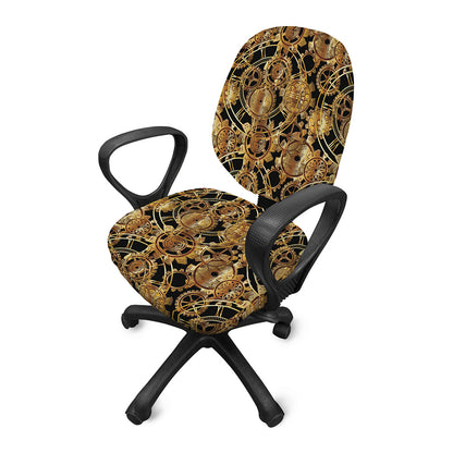 Steampunk Clock Gears Print Office Chair Cover