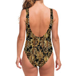 Steampunk Clock Gears Print One Piece Swimsuit