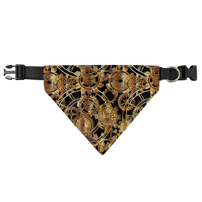 Steampunk Clock Gears Print Over The Collar Dog Bandana