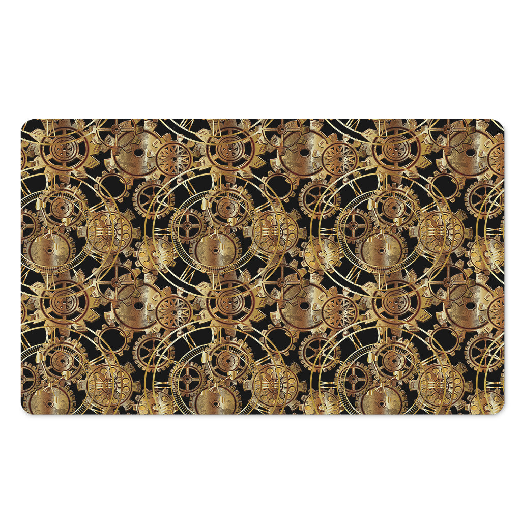 Steampunk Clock Gears Print Polyester Doormat