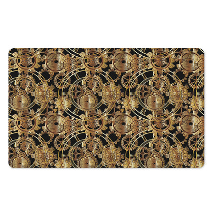 Steampunk Clock Gears Print Polyester Doormat
