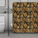 Steampunk Clock Gears Print Polyester Shower Curtain