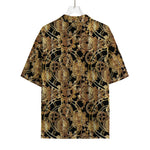 Steampunk Clock Gears Print Rayon Hawaiian Shirt