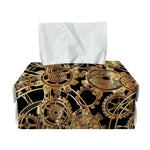 Steampunk Clock Gears Print Rectangle Tissue Box Cover