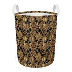 Steampunk Clock Gears Print Round Laundry Basket