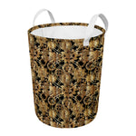 Steampunk Clock Gears Print Round Laundry Basket