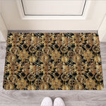 Steampunk Clock Gears Print Rubber Doormat