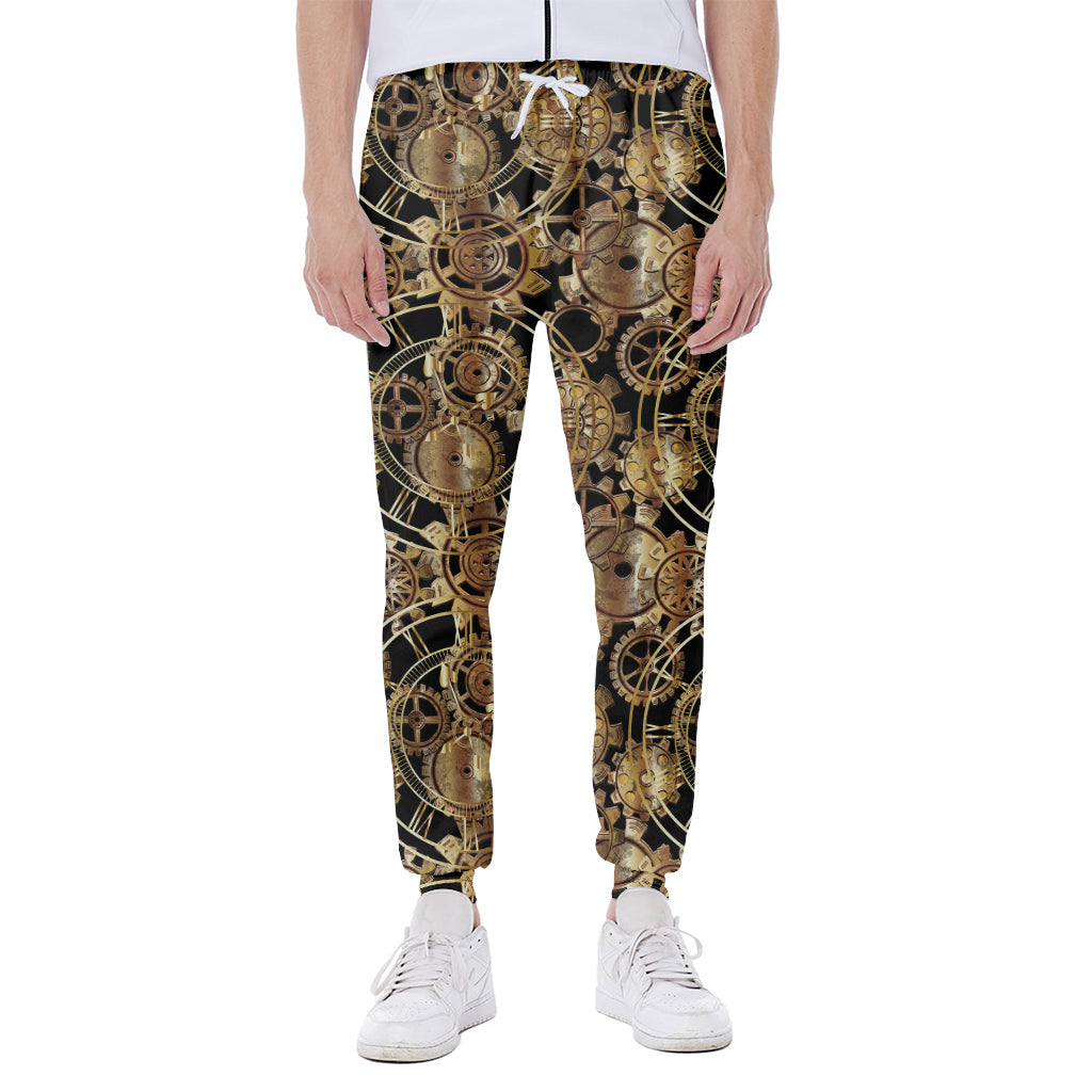 Steampunk Clock Gears Print Scuba Joggers