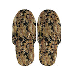 Steampunk Clock Gears Print Slippers