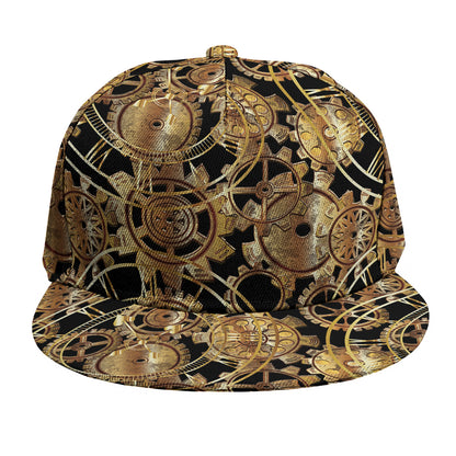 Steampunk Clock Gears Print Snapback Cap