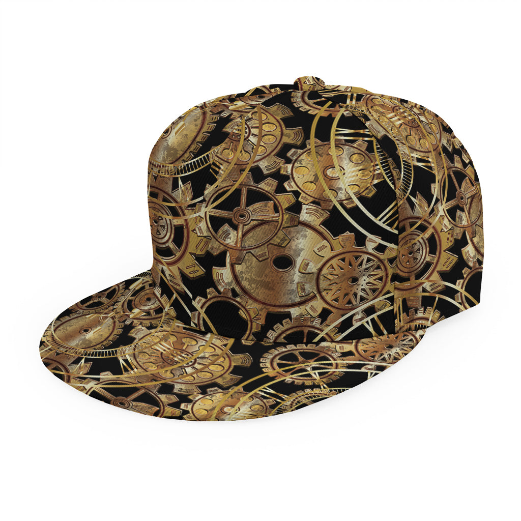 Steampunk Clock Gears Print Snapback Cap
