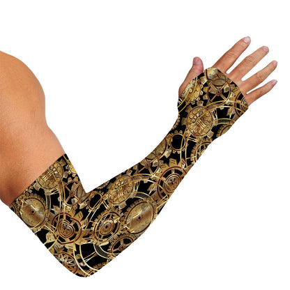 Steampunk Clock Gears Print Sun Protection Arm Sleeves