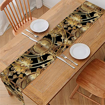 Steampunk Clock Gears Print Table Runner