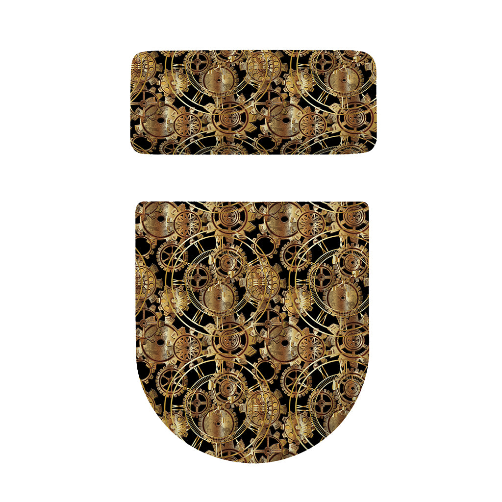 Steampunk Clock Gears Print Toilet Lid And Tank Cover Set