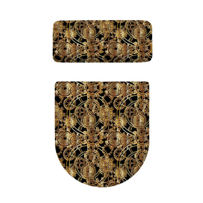 Steampunk Clock Gears Print Toilet Lid And Tank Cover Set