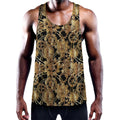 Steampunk Clock Gears Print Men's Workout Tank Top