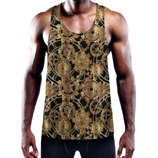 Steampunk Clock Gears Print Training Tank Top