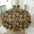 Steampunk Clock Gears Print Waterproof Round Tablecloth