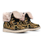 Steampunk Clock Gears Print Winter Boots