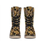 Steampunk Clock Gears Print Winter Boots