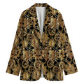 Steampunk Clock Gears Print Women's Cotton Blazer