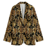 Steampunk Clock Gears Print Women's Cotton Blazer
