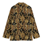 Steampunk Clock Gears Print Women's Cotton Blazer