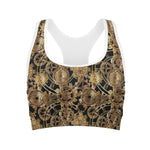 Steampunk Clock Gears Print Women's Sports Bra