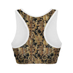 Steampunk Clock Gears Print Women's Sports Bra