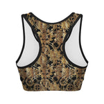 Steampunk Clock Gears Print Women's Sports Bra