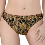 Steampunk Clock Gears Print Women's Thong