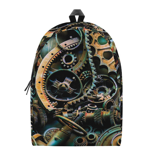 Steampunk Cogs And Gears Print Backpack